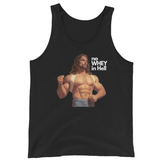 Jesus Body Builder 1 “No Whey in hell” Unisex Tank Top