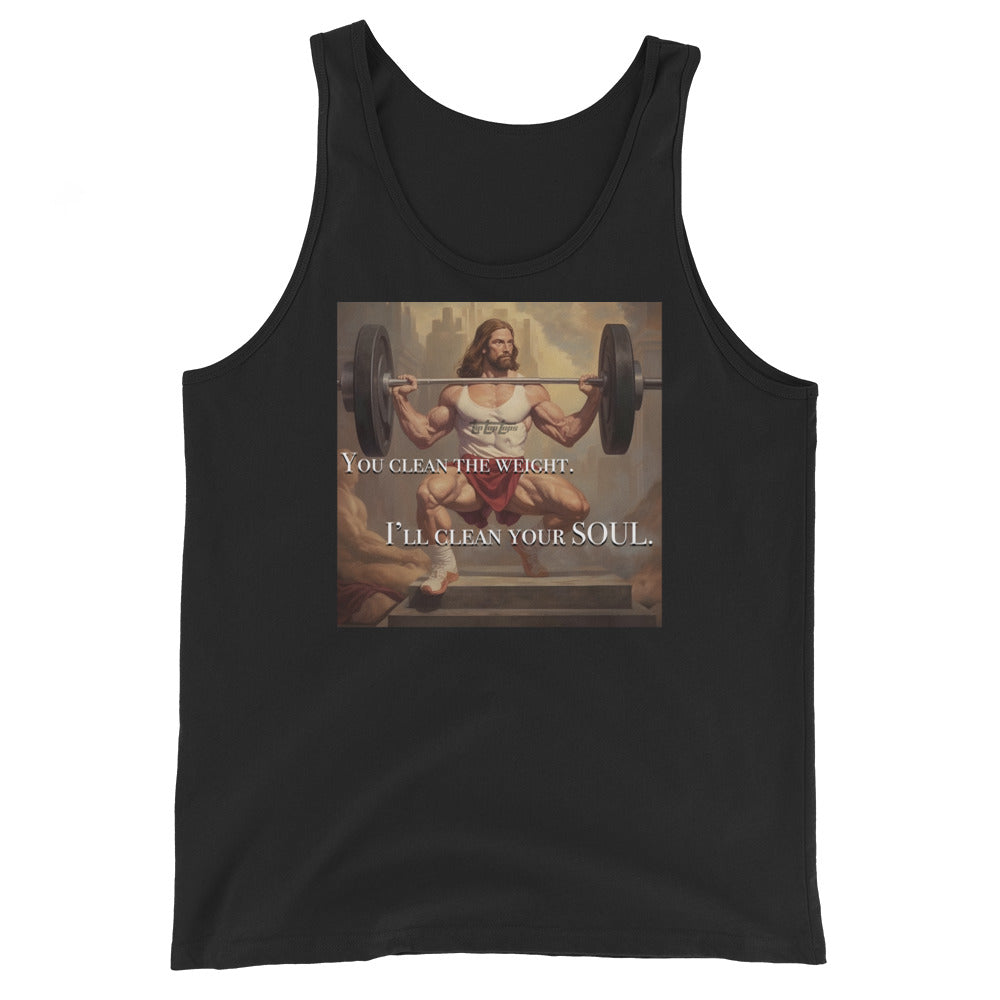Power Clean Jesus Unisex Tank Top
