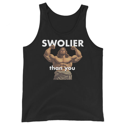 SWOLIER Than You - Jesus Body Builder - Unisex Tank Top