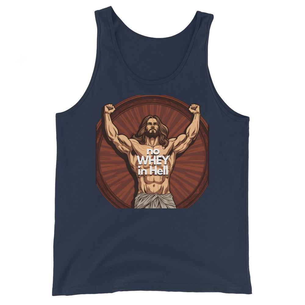 Jesus Body Builder 4 “No Whey in Hell” Unisex Tank Top