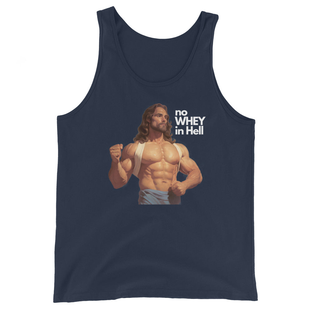 Jesus Body Builder 1 “No Whey in hell” Unisex Tank Top