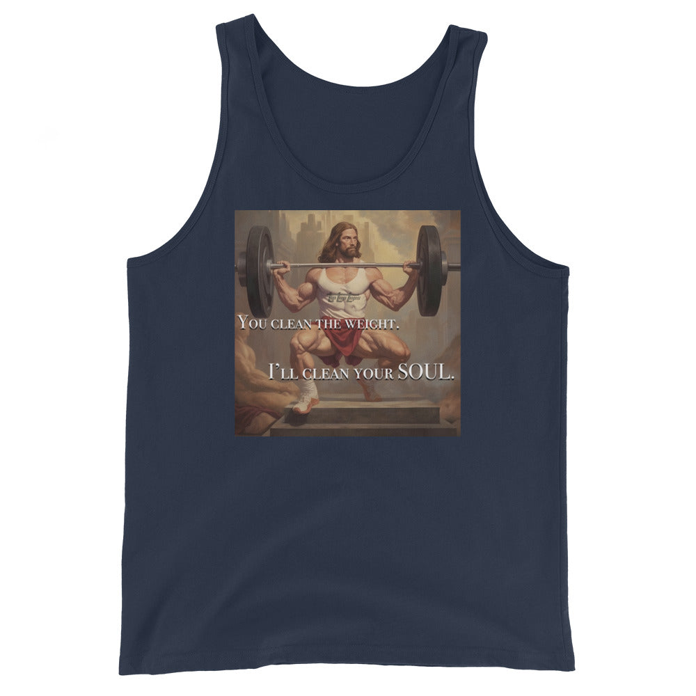 Power Clean Jesus Unisex Tank Top