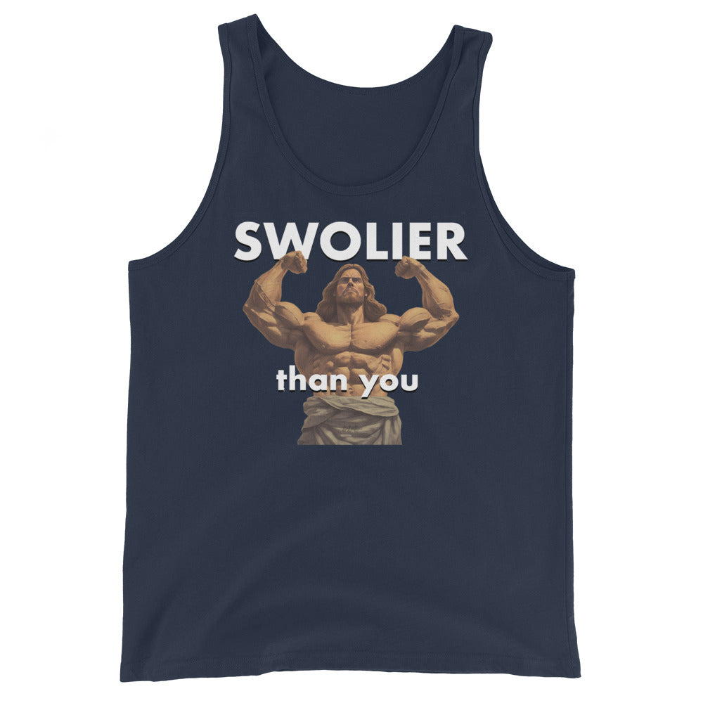 SWOLIER Than You - Jesus Body Builder - Unisex Tank Top