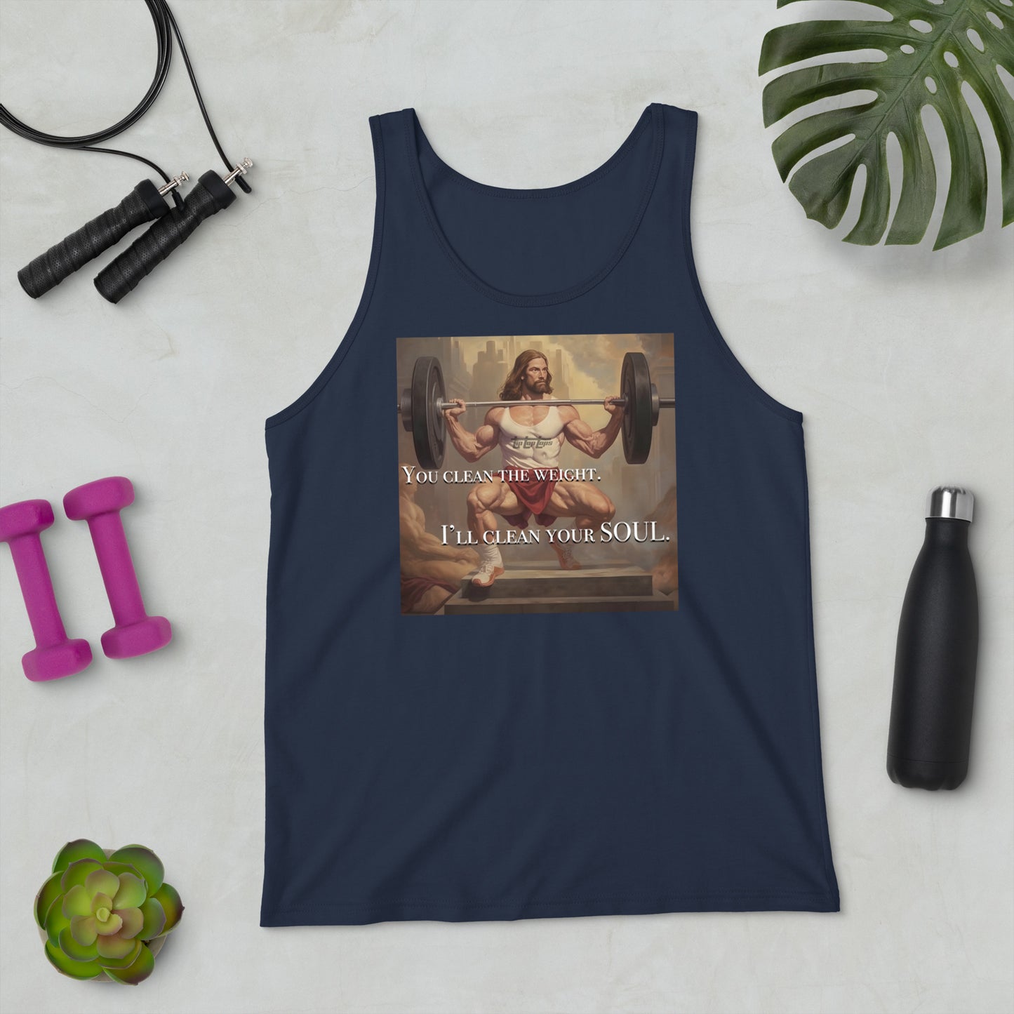 Bodybuilder Jesus Power Clean Unisex Tank Top