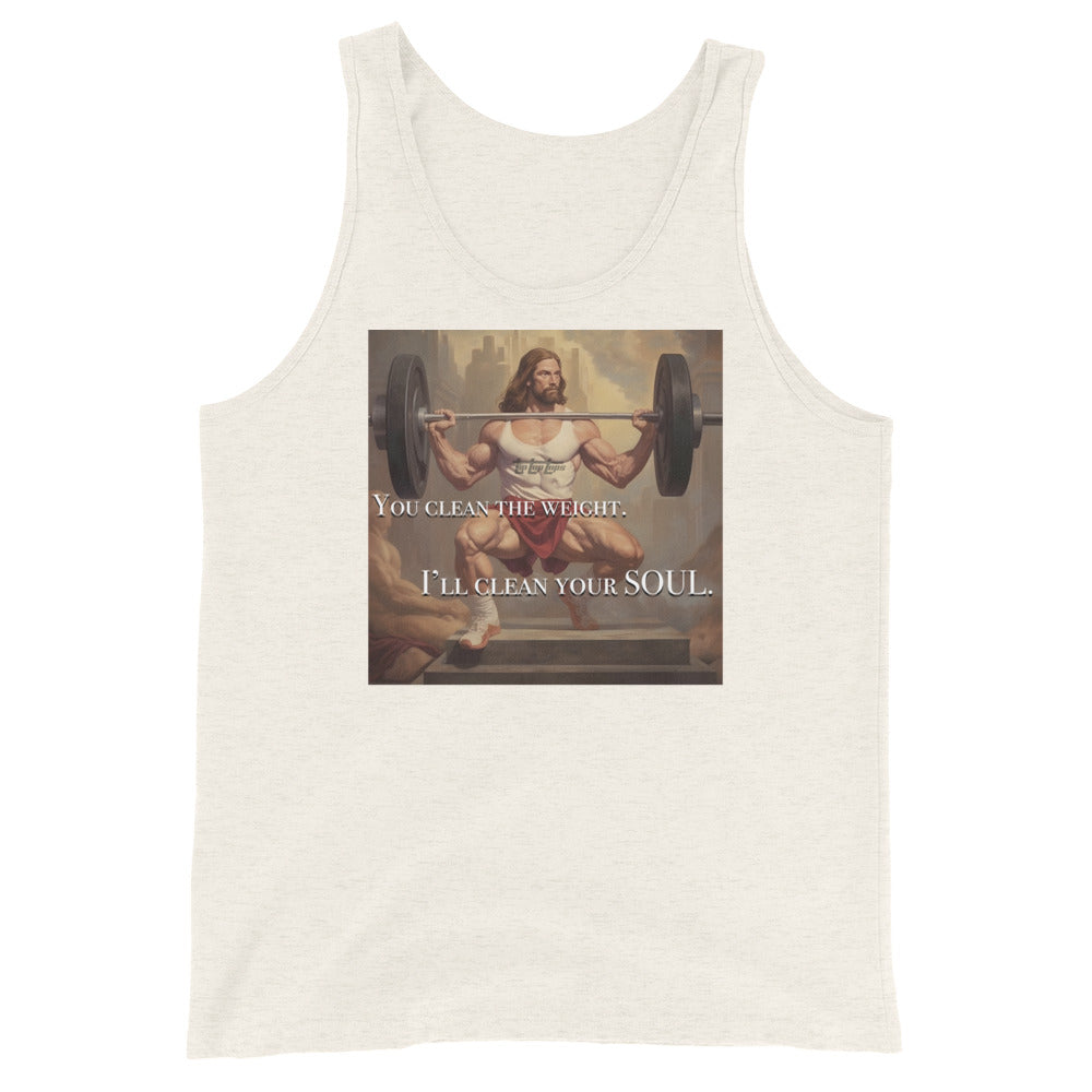 Power Clean Jesus Unisex Tank Top