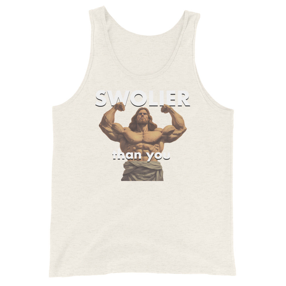 SWOLIER Than You - Jesus Body Builder - Unisex Tank Top