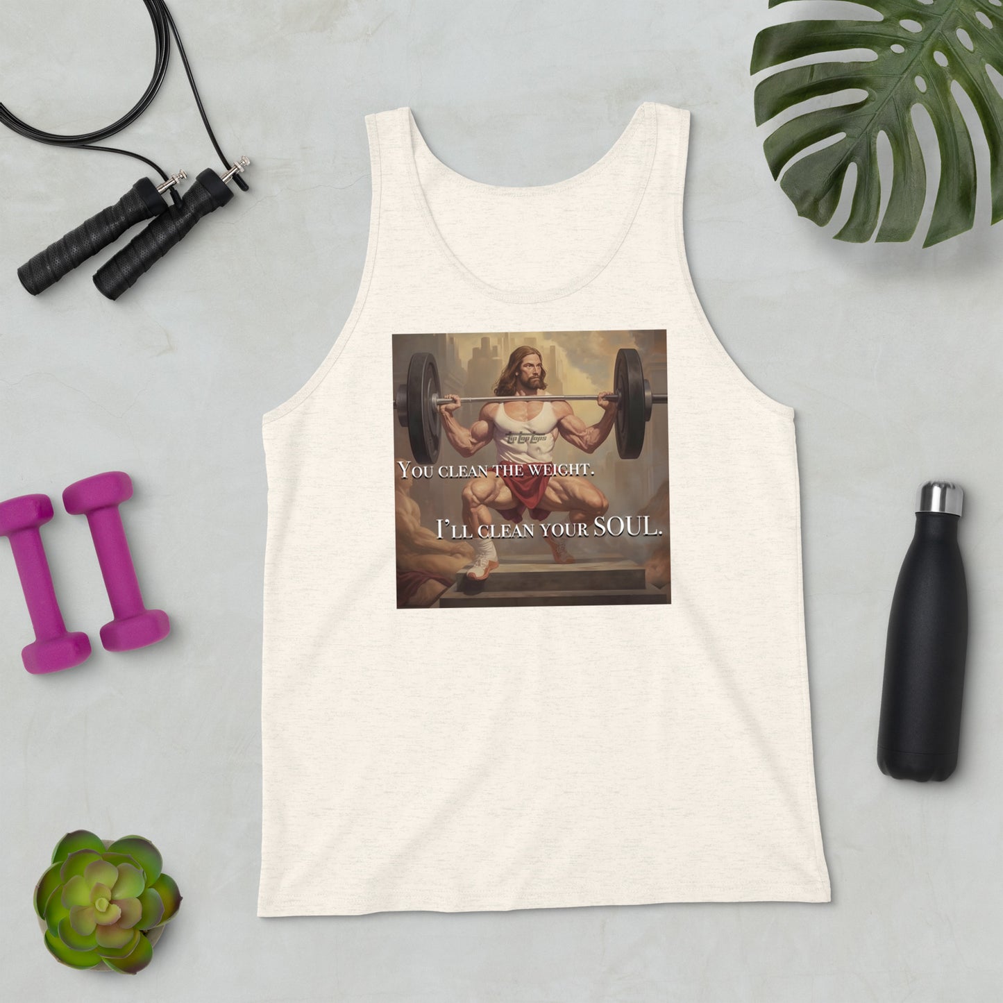 Bodybuilder Jesus Power Clean Unisex Tank Top