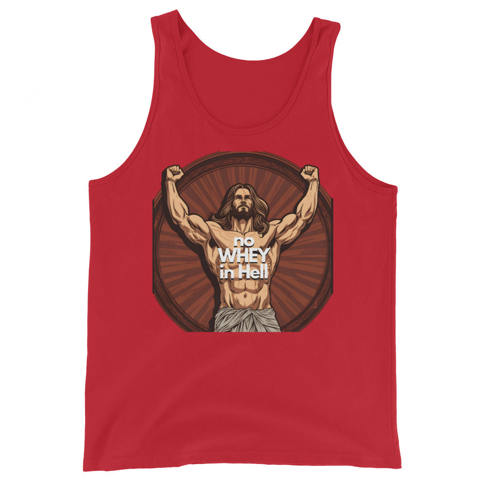Jesus Body Builder 4 “No Whey in Hell” Unisex Tank Top