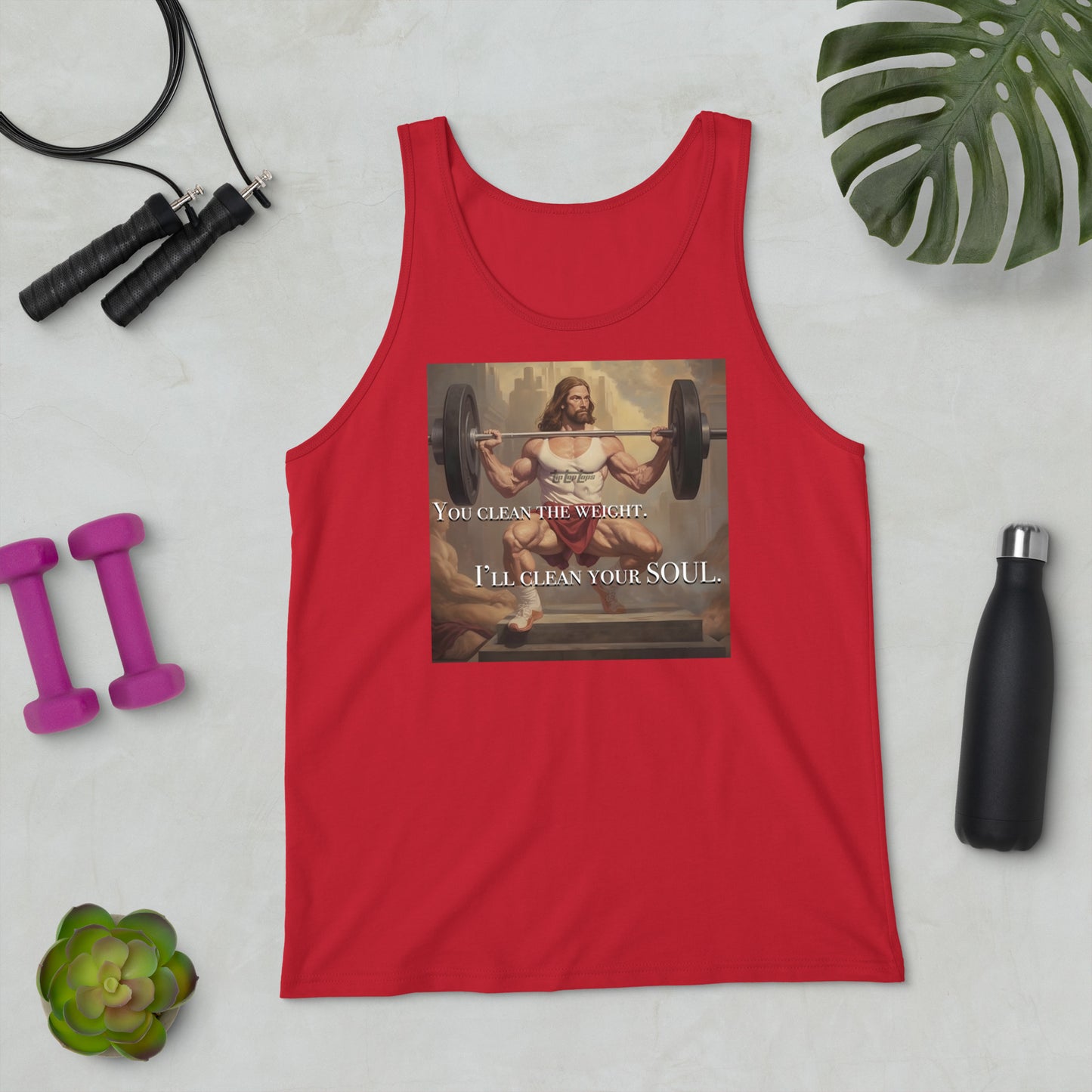 Bodybuilder Jesus Power Clean Unisex Tank Top