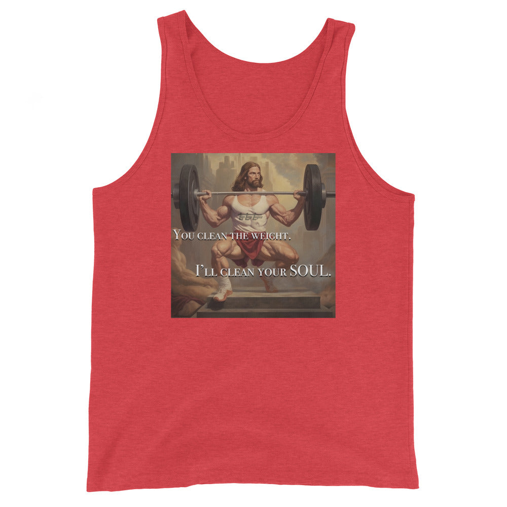 Power Clean Jesus Unisex Tank Top