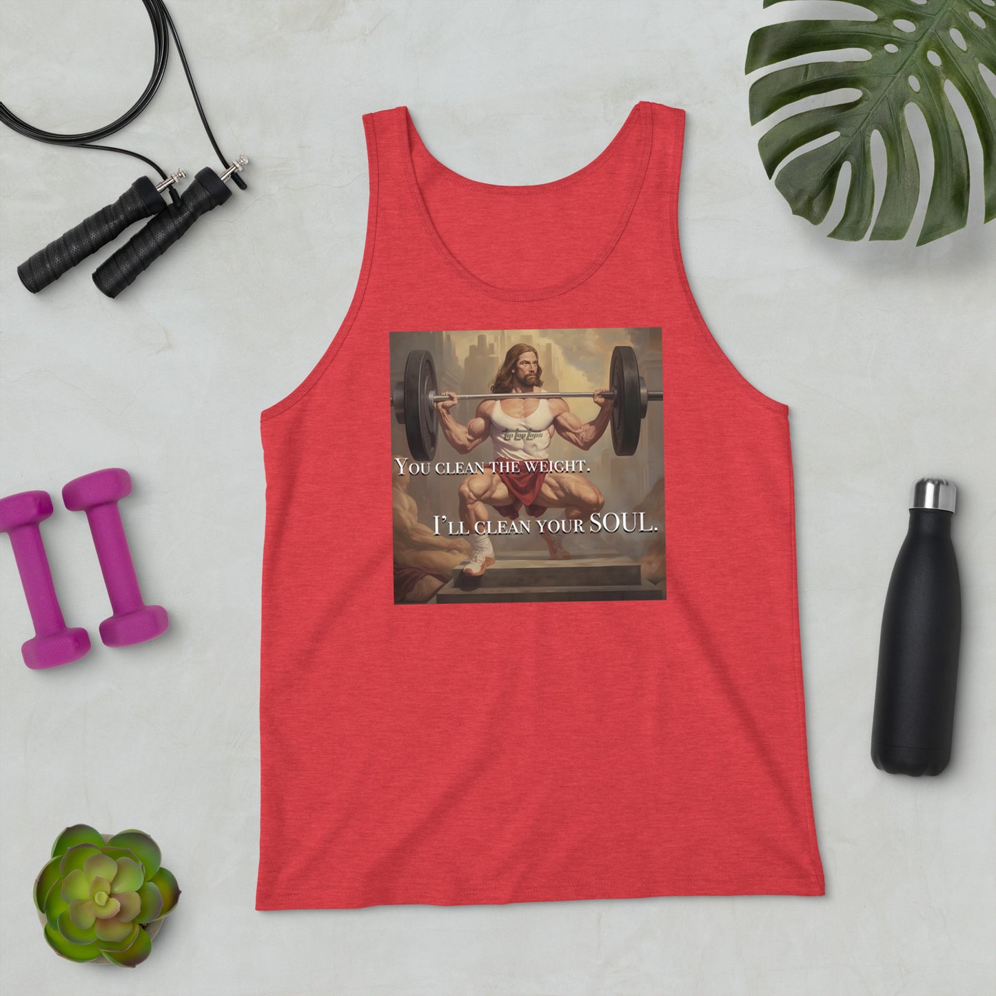Bodybuilder Jesus Power Clean Unisex Tank Top