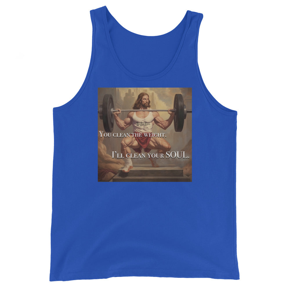 Power Clean Jesus Unisex Tank Top