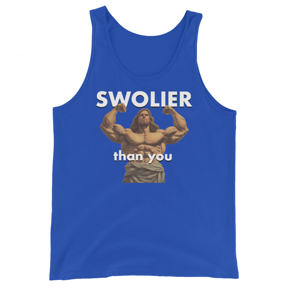 SWOLIER Than You - Jesus Body Builder - Unisex Tank Top