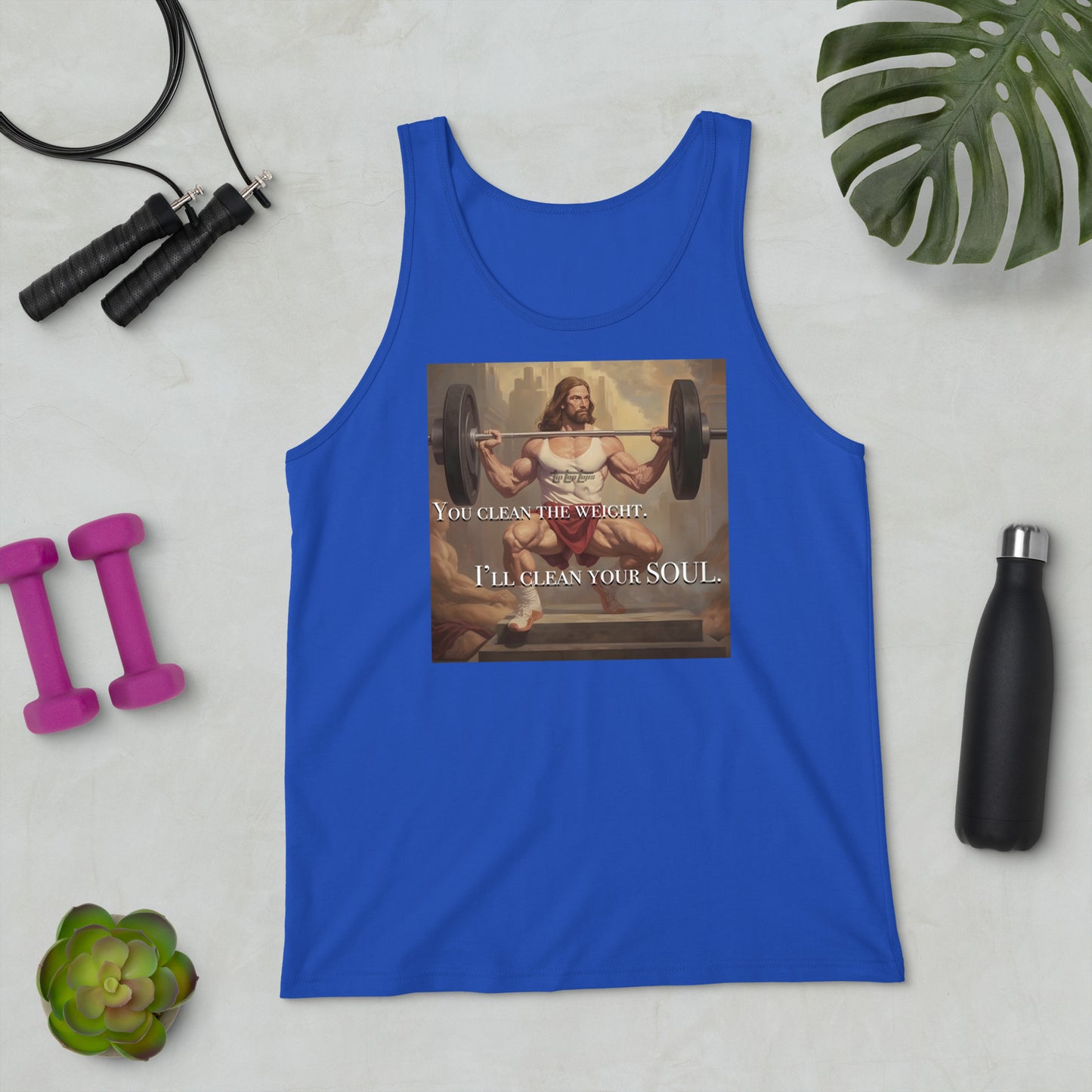 Bodybuilder Jesus Power Clean Unisex Tank Top