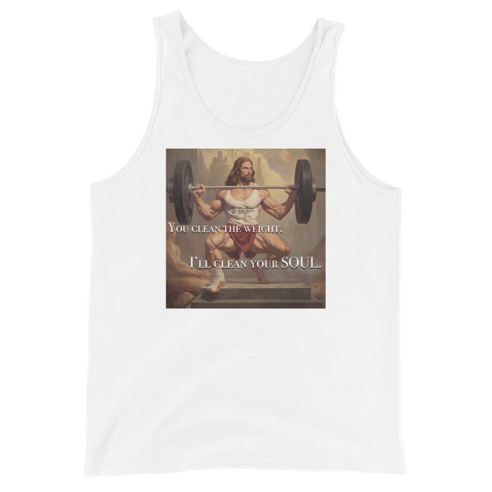 Power Clean Jesus Unisex Tank Top