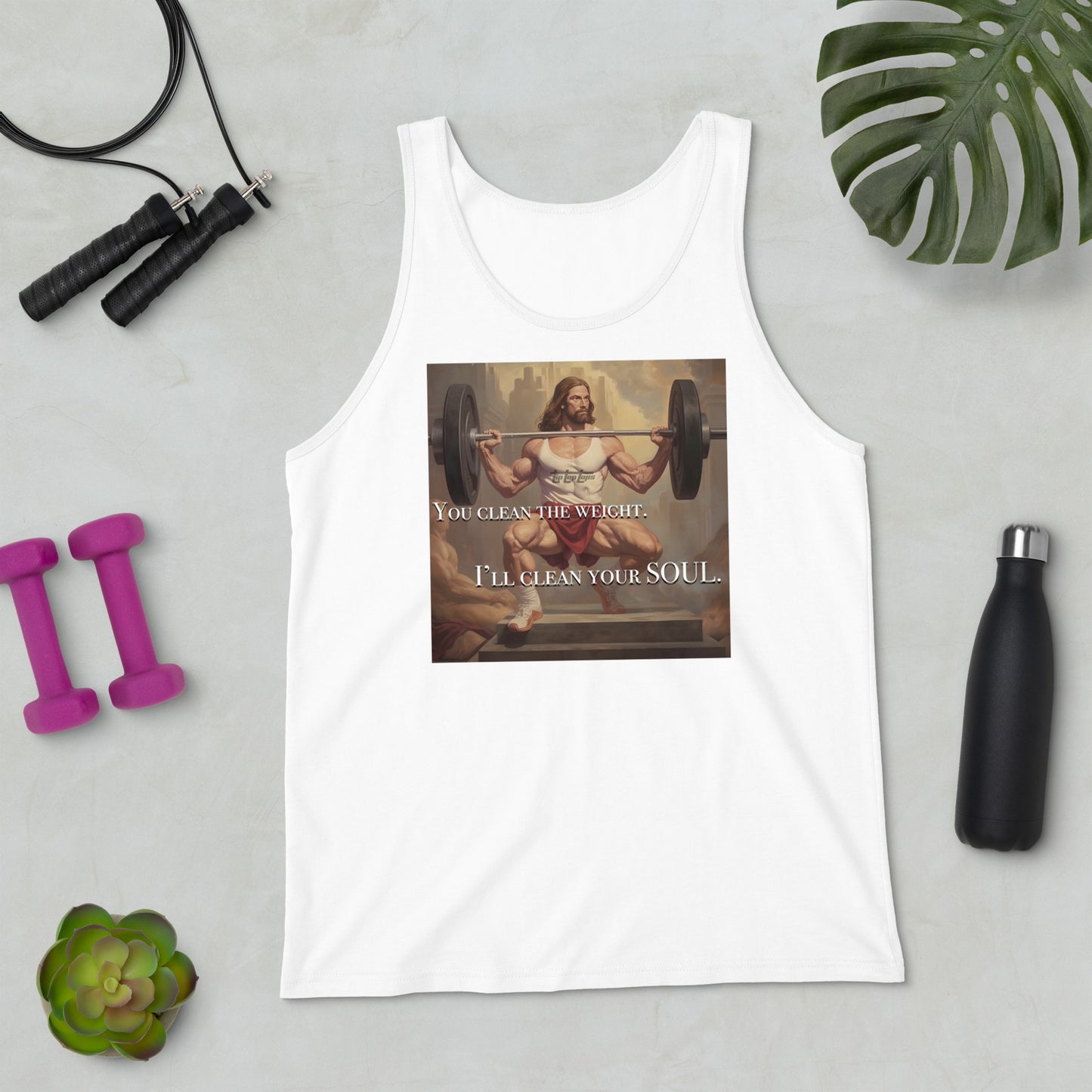 Bodybuilder Jesus Power Clean Unisex Tank Top