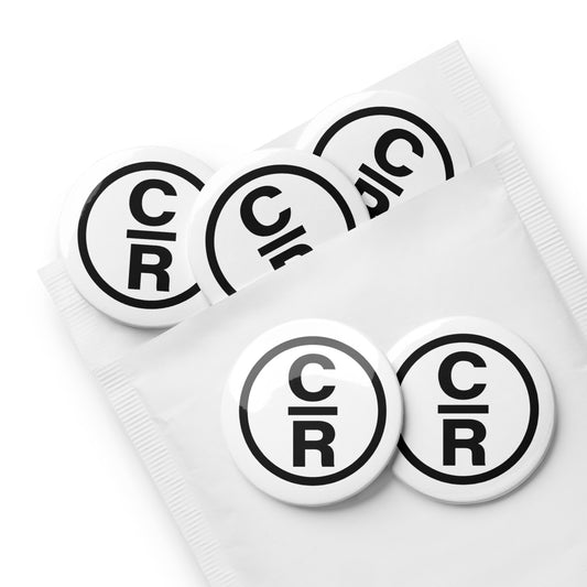 Classic Celebrate Recovery Logo - Black - 5Pk Set of pin buttons