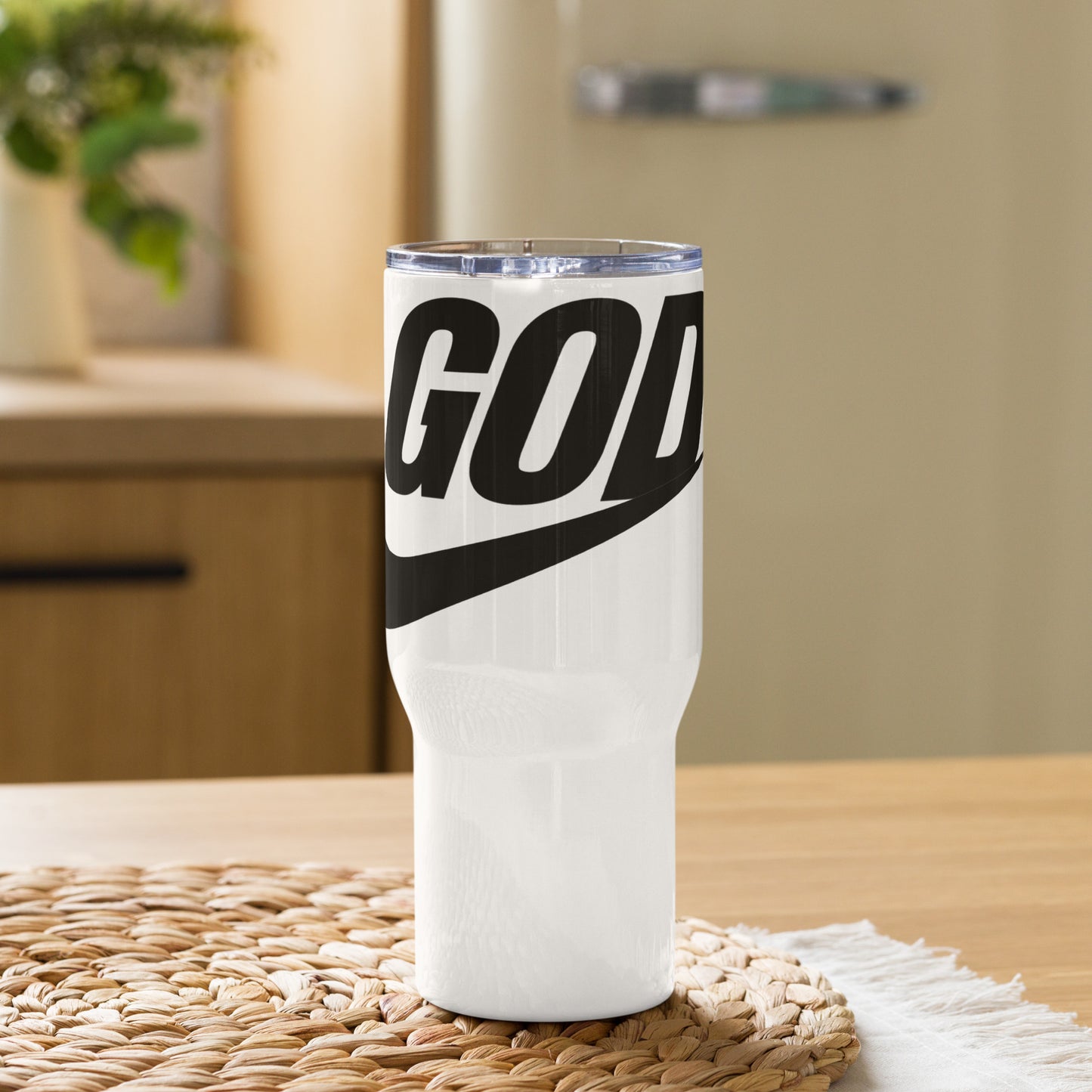 “God Air” Swoosh Travel mug with a handle