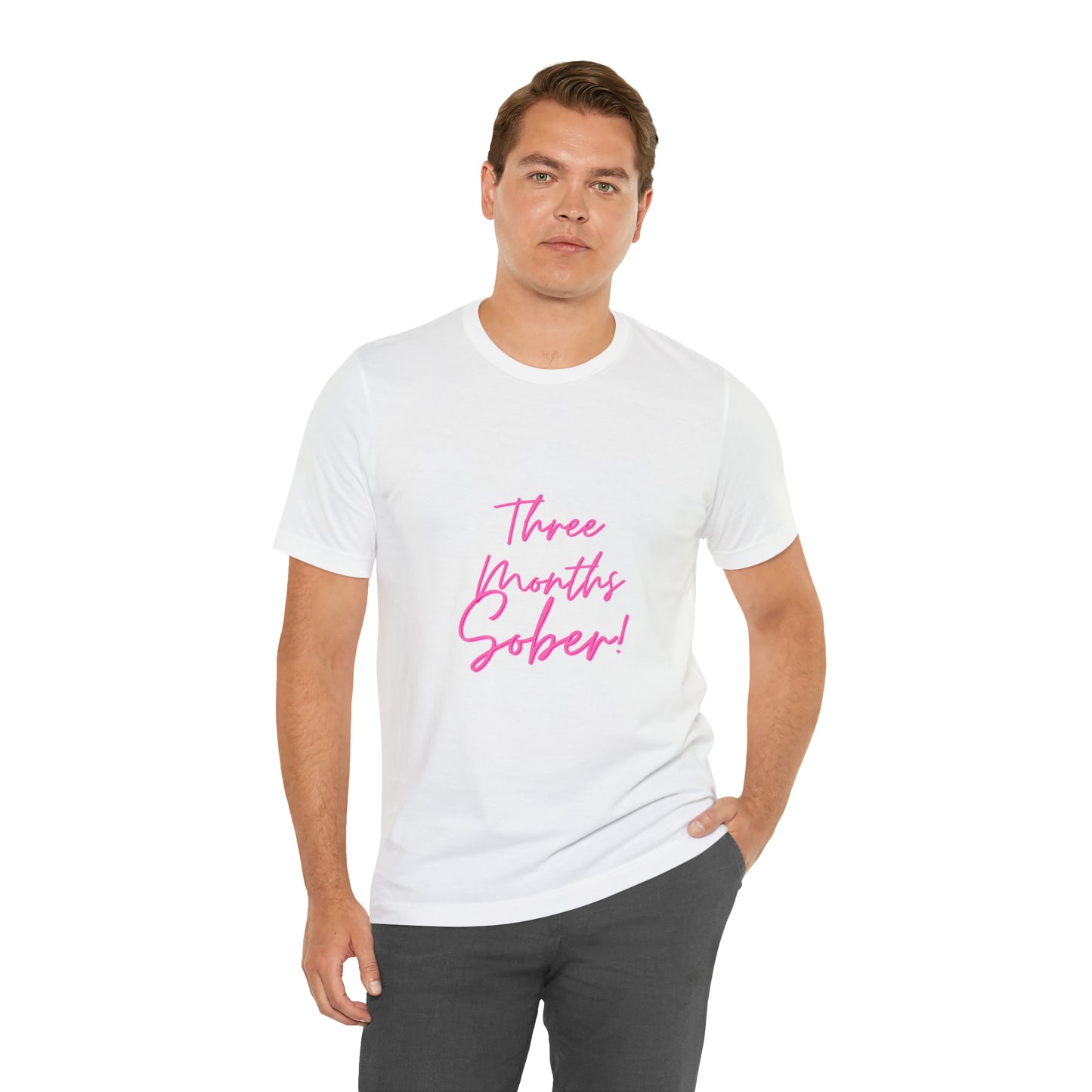 Three Months Sober Unisex Jersey Short Sleeve Tee