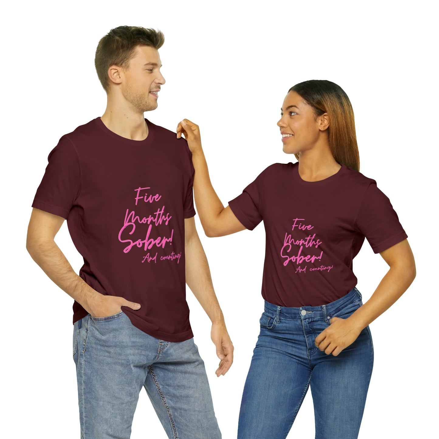 5 Months  Sober Unisex Jersey Short Sleeve Tee